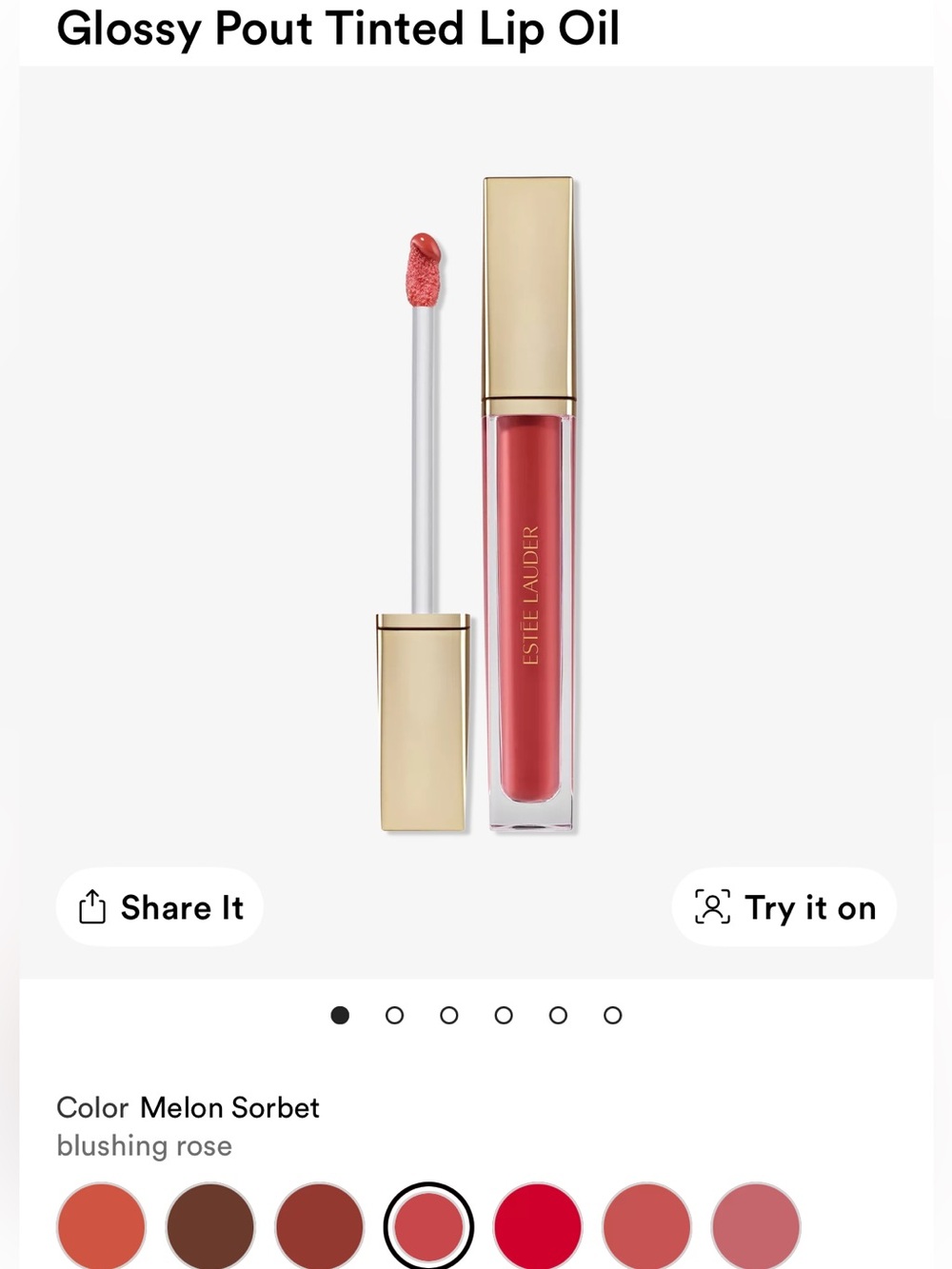 🩷🩷 ESTÉE LAUDER NWT GLOSSY POUT TINTED LIP OIL IN COLOR MELON SORBET 🩷🩷